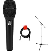 Electro-Voice ND86 Dynamic Supercardioid Vocal Microphone Bundle with Tripod Mic Stand &amp; XLR Cable
