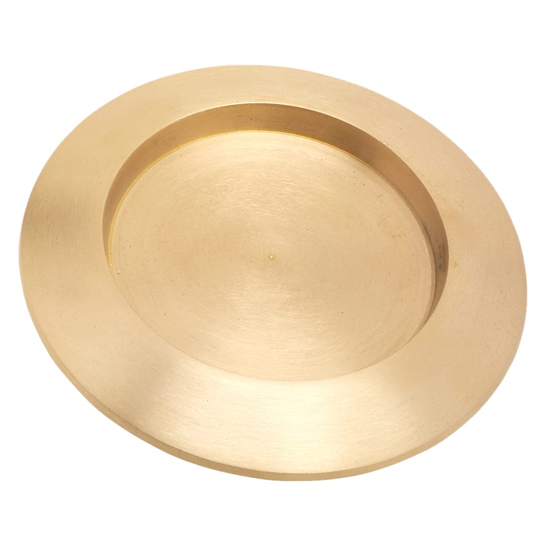 NKlaus Candle plate round Ø 14cm brass gold matt plate with rim coaster candles 10587