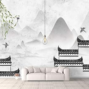 Wall Murals for Bedroom Traditional Chinese Landscape View Large Removable Wallpaper Peel and Stick Wall Stickers - 66x96 inches
