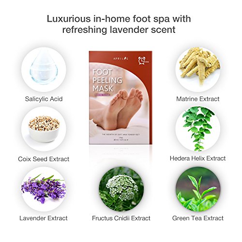 Foot Peel Mask, Antifungal Exfoliating Foot Mask for Dry and Dead Skin, Rebirth of Baby Soft Foot in a Week, Must-have Foot Callus Remover, Lavender Scented, 1 Pair