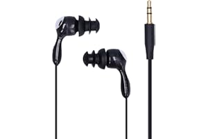 3.5mm Plug WaterproofInEar, Underwater Earbuds with 2 Clips and Replace Earplugs, Bone Conduction Headphones for Swimming Run