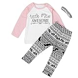 Efaster Toddler Baby Kids Girls Clothes T-shirt Pants Leggings Headband Outfits (4T)