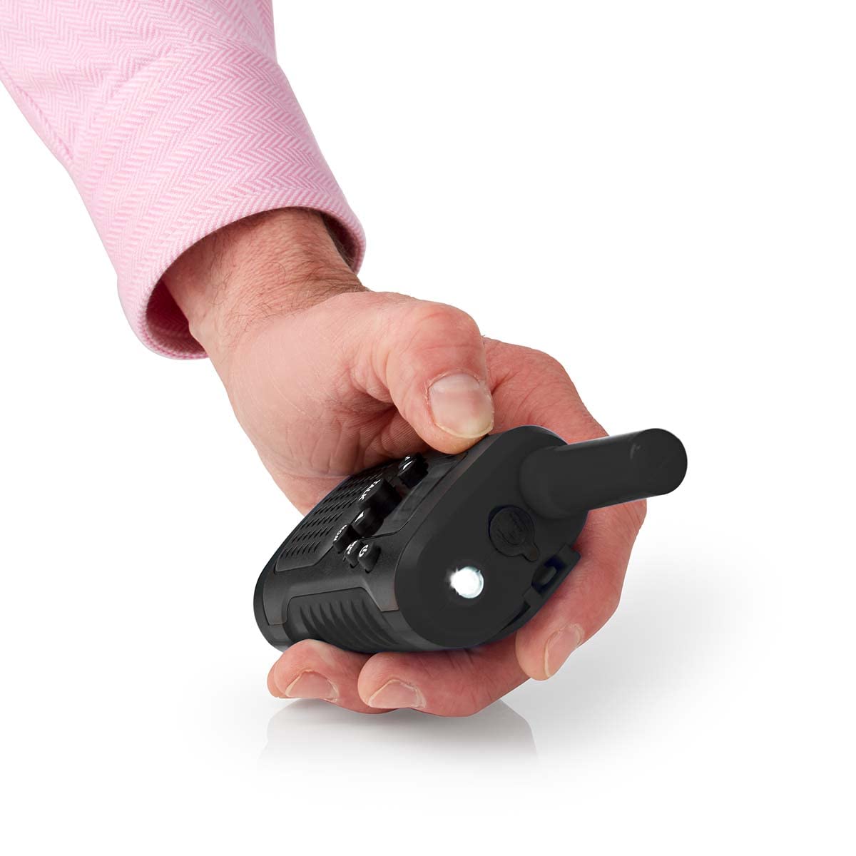 Nedis Walkie Talkie Set 2 Handsets, With Push To Talk, PTT And VOX Headsets, 8 Channels 38 CTCSS Codes, 6km Range, Wireless 446 MHz - Outdoor Hiking Camping Winter Sporting