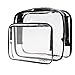 Cosmos ® 2 Pack Different Size Clear PVC Vinyl Zippered Luggage Toiletry Travel Carry Cosmetic Makeup Bag Pouch