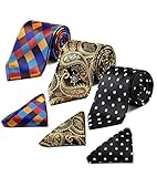 HISDERN Lot 3 PCS Classic Men's Tie Set Necktie