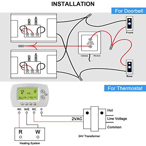 4 Thermostat+Doorbell+Transformer+Compatible+Honeywell