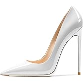 Qunvngutui Women's Pointed Toe Shallow Stiletto Heels 4.7 Inch Pumps Wedding Party Banquet Shoes