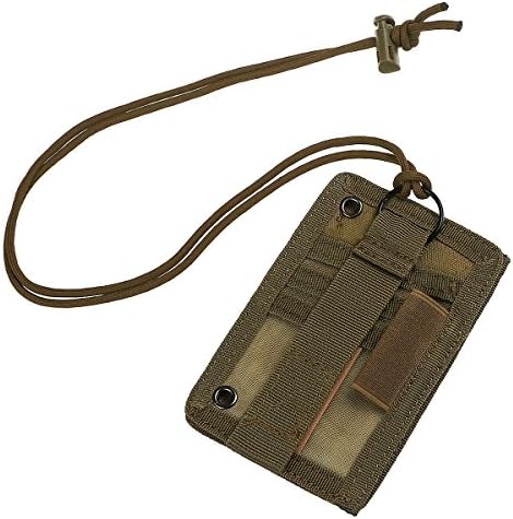 Shidan Tactical ID Card Holder Hook & Loop Patch Badge Holder Key Ring and Credit Card Organiser Adjustable Neck Lanyard and Key Ring