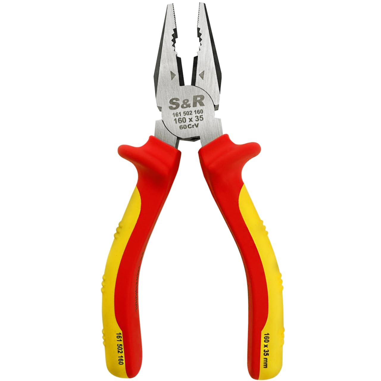 S&R Combination Pliers 160mm Insulated 1000V Universal, Jaws 35 mm, VDE Tested Series Engineers Pliers 1000V