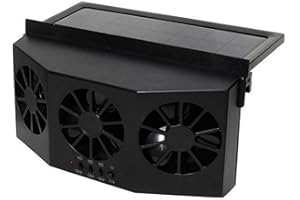 BNYTXV Solar powered vehicle exhaust fan,Car Air Circulator Exhaust Fan, Car Radiator, Elimi-nate The Peculiar Smell Inside The Car and Can Be Used for General Types of Cars(Black)