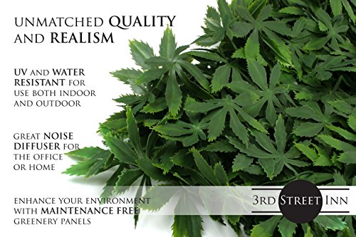 Milltown Merchants Artificial Marijuana Pot Leaf Hedge - Fake Weed Plant - Smoke Shop Decor - Sound Diffuser Marijuana Wall Art - Topiary Cannabis Greenery Panels (4, Cannabis) - Thumbnail 3