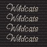 Set of 4 Wildcats Iron On Rhinestone Crystal T-shirt Transfer by Jubilee Rhinestones