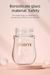 Oberni Anti-Colic Glass Baby Bottles 150ml Wide-Neck 0+ Months Blue 2 Pack view 4