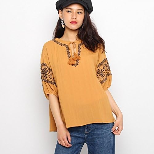 Amazon オゾック Ozoc New エスニック刺繍ブラウス ダークオレンジ 068 38 M シャツ ブラウス 通販