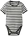 L'ovedbaby Unisex-Baby Newborn Organic Short-Sleeve Bodysuit, Gray/Beige, 12/18 Months