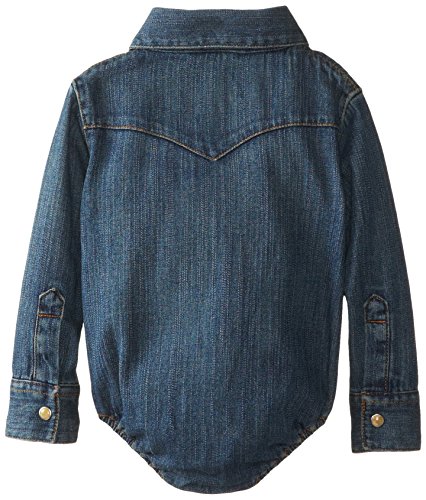 Wrangler Babys Newborn Infant Boy's Bodysuit, Denim, 0-3 Months