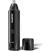 MANSPOT Nose & Ear Hair Trimmer for Men, 10000-RPM Electric Nose Trimmer for Men with Vacuum Cleaning System, IPX7 Waterproof, USB-C Charge, 90min Runtime,Magnetic Detachable Blade Head,Easy to Clean