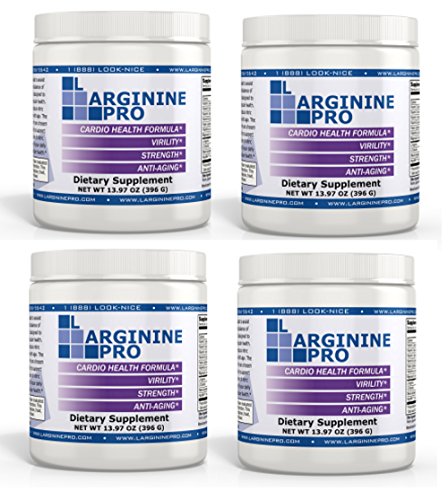 L-arginine Pro, 1 Now L-arginine Supplement - 5,500mg of L-arginine Plus 1,100mg L-Citrulline + Vitamins & Minerals for Cardio Health, Blood Pressure, Cholesterol, Energy (Berry, 4 Jars) (Best Vitamins And Minerals For Erectile Dysfunction)