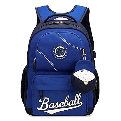 Bysn Baseball School Backpacks for Boys Girls Bookbag for Kids Student
