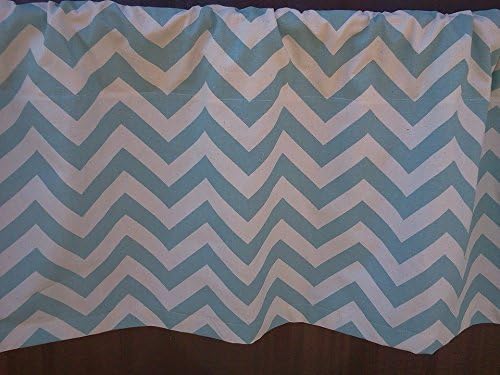 Village Blue and Off White chevron valance Curtains, 100% quality cotton Premier Prints drapery fabric