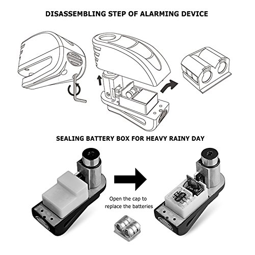 image for VEISON Acekit Brake Disc Lock 6MM Lock Pin with Remind Cable for Motor