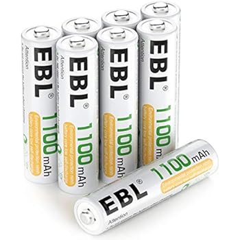 EBL 8 Pack AAA Ni-MH Rechargeable Batteries AAA Batteries ProCyco Technology (Typical 1100mAh, Minimum 1000mAh)