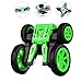RC Cars for Kids JOMOTECH Rc Stunt Car Remote Control Car 360 Rotating Off Road Double Sided Rotating Tumbling High Speed Rock Crawler Vehicle with Headlights Children Birthday Gifts-Green
