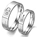 LAVUMO Couples Rings His Hers Wedding Ring Sets Engagement Anniversary Promise Band Stainless Steel Lock & Key