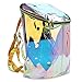 Zicac Clear Bag Transparent Hologram Holographic Envelope Backpack Silver Metallic (Green)