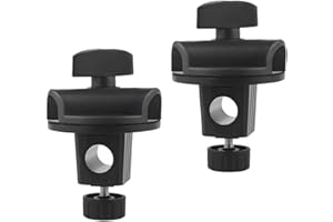 GLEAVI 2pcs Adjustable Microphone Clamp Connector with Swivel Grip Horizontal Boom Arm Mount Bracket for