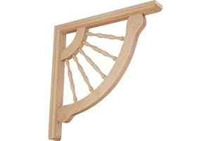 Ekena Millwork BKT01X12X12CRAL Crendon Wagon Wheel Wood Brackets, 1 1/2"W x 12"D x 12"H , Alder