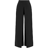 CIDER Womens Wide Leg Pleated Pants Middle Waist Baggy Pants Business Casual Dressy Pant Black