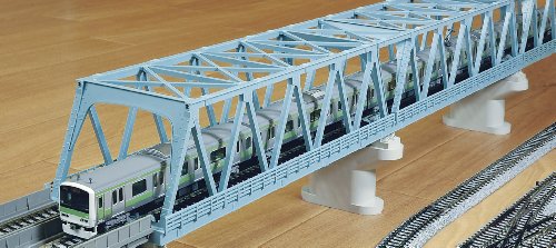 N 248mm 9-3/4" Double Track Truss Bridge, Lt Blue