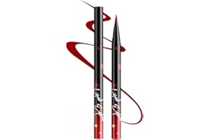 Red Matte Liquid Eyeliner Pen, Waterproof Smudge Proof Eye Liner Pencil, Brown Liquid Liner for Face Body Paint, Long Lasting