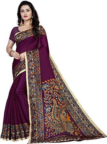 RUNAYA NX Women's Bhagalpuri Khadi Cotton Silk Saree With Blouse Piece