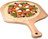 BambooWorx Pizza Peel, Premium Natural Bamboo Paddle, Perfect for Homemade Pizza, Bread Baking, Cheese Board, Cutting board, or Serving Board.