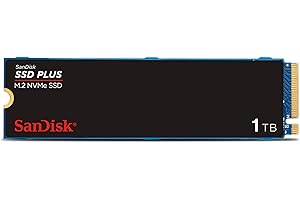 SanDisk 1TB SSD Plus M.2 NVMe SSD - PCIE Gen 3.0, Up to 3,200 MB/s - Internal Solid State Drive - SDSSDA3N-1T00-G26