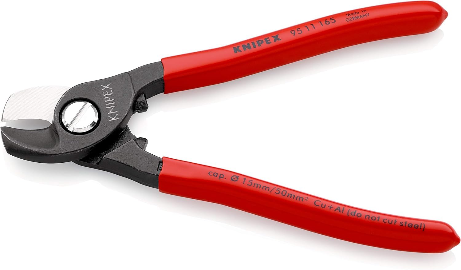 KNIPEX Kabelschere brüniert mit Kunststoff überzogen 165 mm, 95 11 165 2