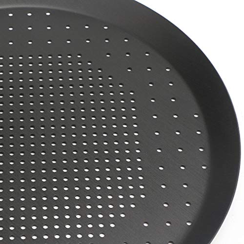 Pizza Pan with Holes, Segarty 10 inch Pizza Crisper Cooking Pan with Coating, Thickened Steel Pizza Tray for Oven, Round Perforated Baking Pan for Home & Restaurant Kitchen Cooking Tool