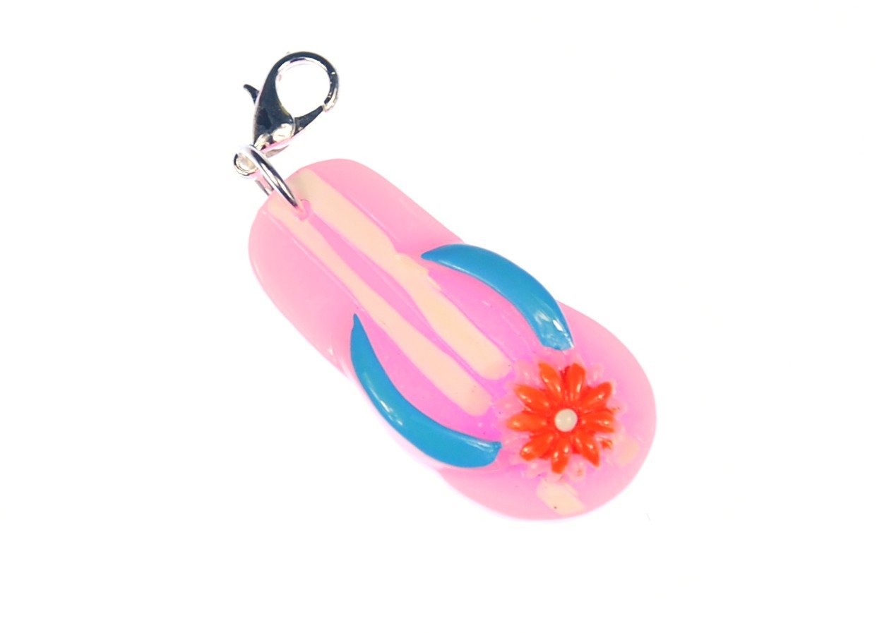 Miniblings Bath Sandals Sandal Charm Pendant Zipper Pull Pink