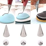 Astra shop 3-Piece Extra-Fine CAKE DECORATING TIPS SET¨C Meringue Icing Tips Piping Nozzles ¨C 3 Size Stainless Steel Icing Tips - for easy cake cupcake dessert cookies decorating