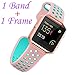 Fitbit Blaze Bands Small, JAKPAS Silicone Replacement Sport Band with Rose Gold Frame for Fitbit Blaze Smart Fitness Watch (Pink/Bright Green)