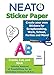 Printable Sticker Paper - Custom Label Sticker Sheets- 100 Sheets - Inkjet/Laser Printers - White 8.5