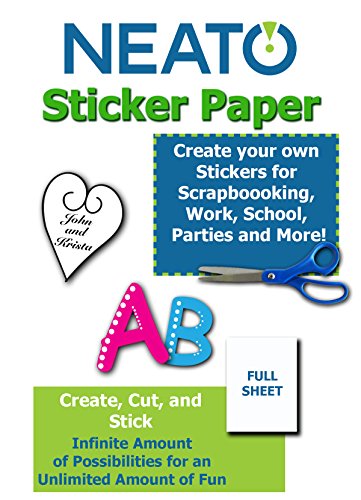 Printable Sticker Paper - Custom Label Sticker Sheets- 100 Sheets - Inkjet/Laser Printers - White 8.5