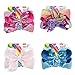 4 Pack JOJO Siwa Large 8 Inch Hair Bows Ribbon Hair Bow Alligator Clips Hair Bow for Cheerleader Girls (D)