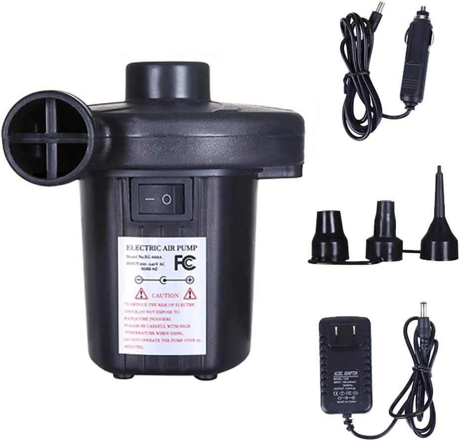 CHIVENIDO 2Way Electric Air Pump, Portable Quick-Fill AC/DC Air Pump Inflatable/Deflatable Pump Air Bed Swimming Ring Air Mattress Pool Toy Raft Boat Outdoor Camping: Sports & Outdoors