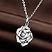 Han han 925 Sterling Silver Necklace,Unique Pendant Necklace,Super Shiny Dancing Cubic Zirconia Pendant Necklace