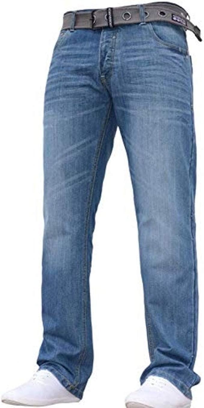 mid wash jeans men