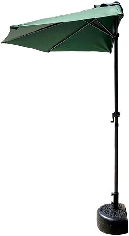 Amazon Com Lnddp Parasols 2 7m 9ft Balcony Patio Half Umbrella Sun Shade With Crank Semi Round Circular Umbrella For Outdoor Small Terrace Garden Color Dark Green Sports Outdoors