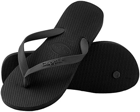 Clpp'li Women's Flip Flops Beach Slippers Black - Size 11-12